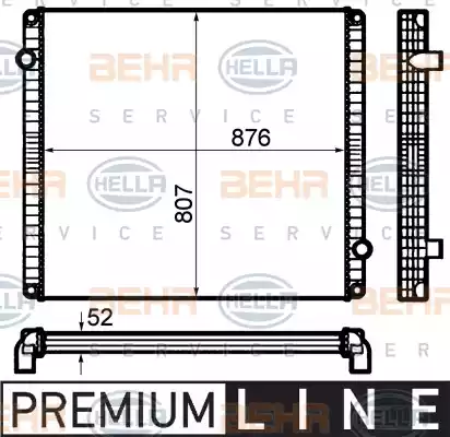 8MK 376 792-151 BEHR HELLA SERVICE BEHR HELLA SERVICE *** PREMIUM LINE *** hűtő, motorhűtés